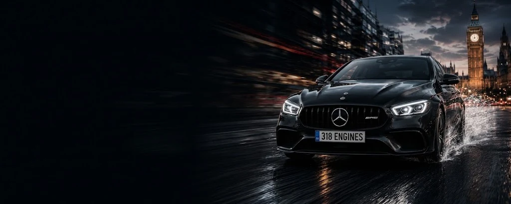 Land Rover-AMG driving through the city at night
